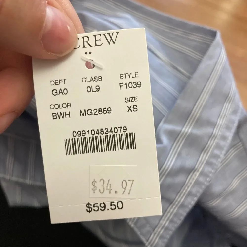 J.Crew Button Down Blouse Dress Shirt NWT